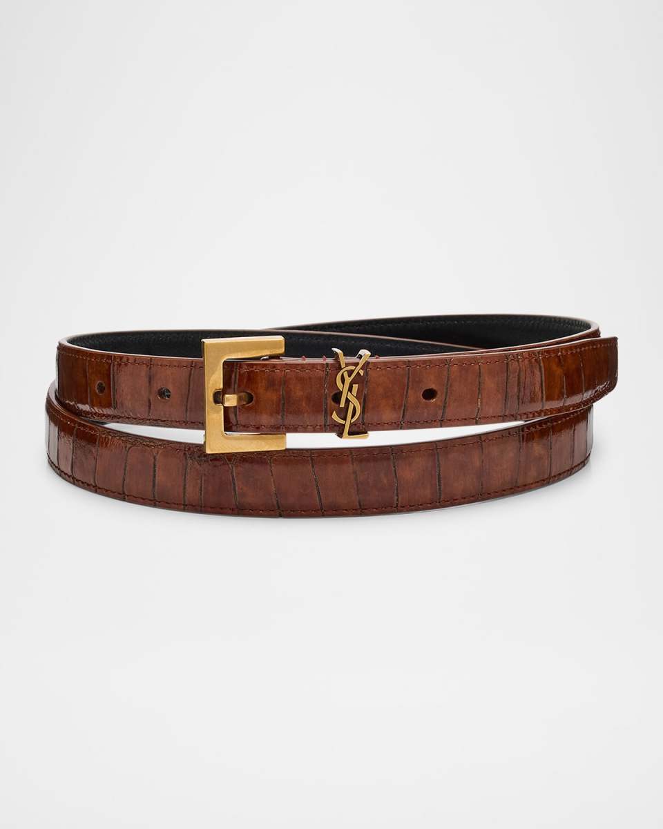 YSL Shiny Leather Belt
